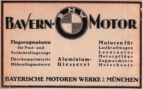 Плакат на BMW от 1918 г.